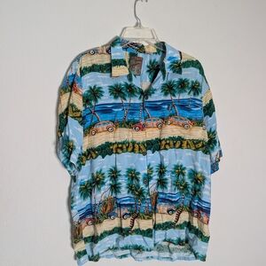 Pineapple Connection Mens Hawaiian Shirt Button‎ Down Tropical Vacation Large